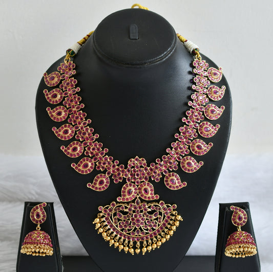 Matte finish kemp stone mango necklace set dj-46717