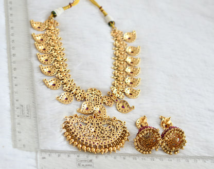 Matte finish kemp stone mango necklace set dj-46717