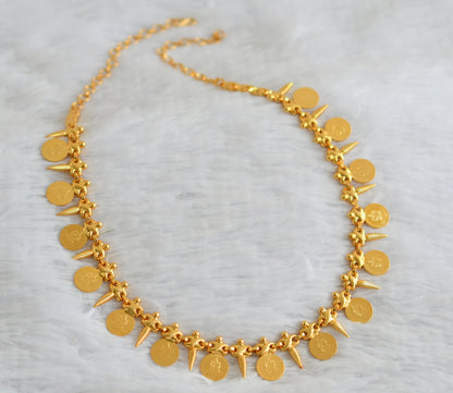 Gold tone mulla mottu Lakshmi coin necklace dj-34561