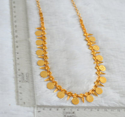 Gold tone mulla mottu Lakshmi coin necklace dj-34561