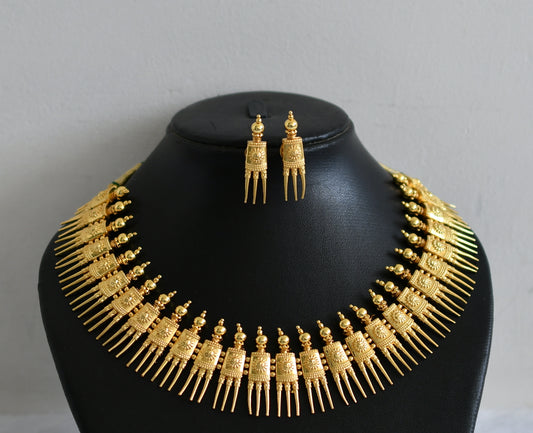 Gold Tone Kolhapuri Designer Necklace Set DJ22280