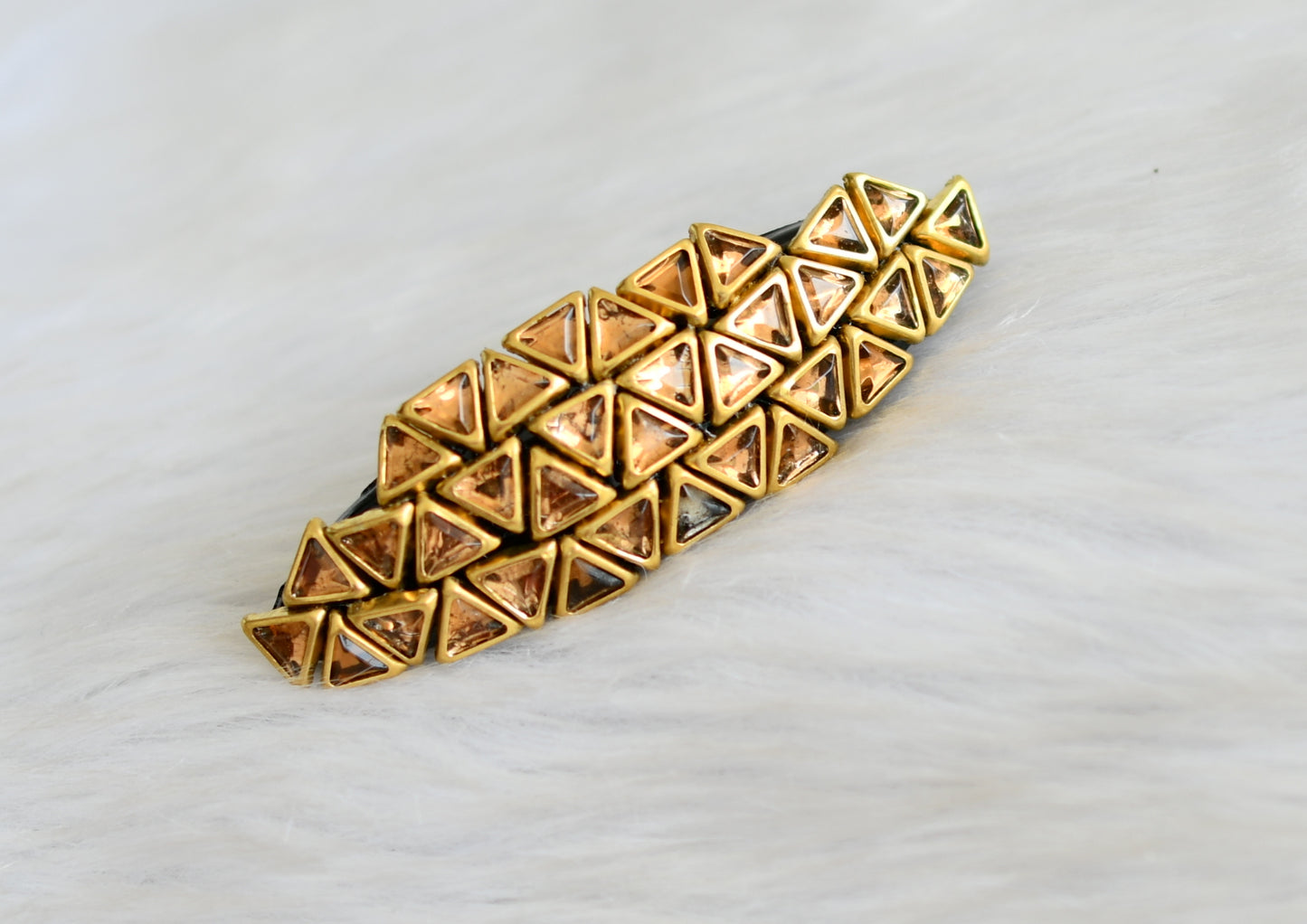 Gold tone gold stone kundan stone hair clip dj-42501