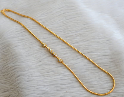Gold tone cz white 24 inches spiral mugappu chain dj-45513