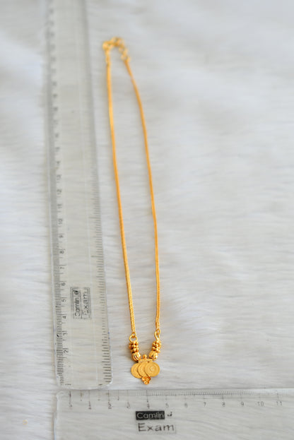 Gold tone short chain with small coins dj-34426