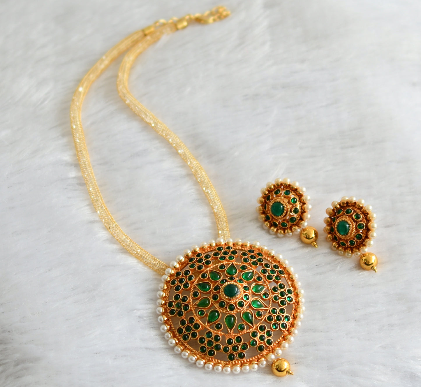 Antique Green round Necklace Set -dj09087