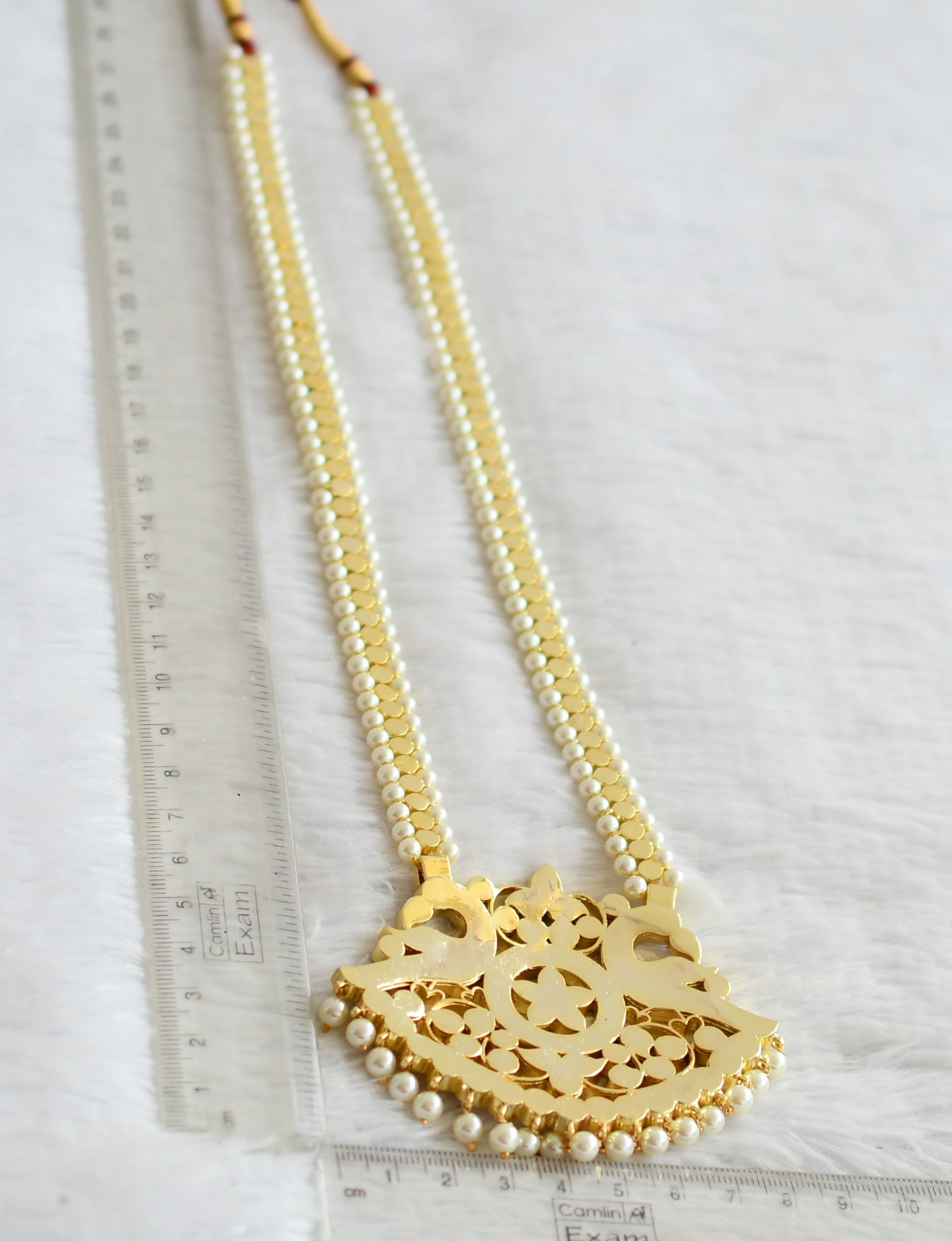 Gold tone precious kemp-green-white pearl peacock flower short  haar dj-51005