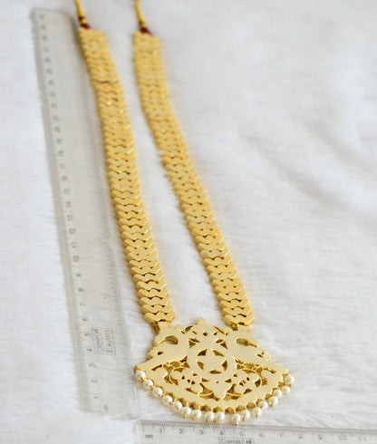 Gold tone precious kemp-green-white peacock pearl haar dj-51009