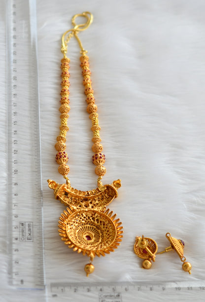 Antique gold tone kemp beaded necklace set dj-03790