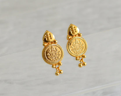 Gold tone lakshmi coin earrings dj-47238