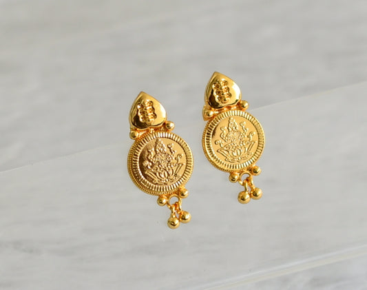 Gold tone lakshmi coin earrings dj-47238