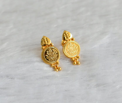 Gold tone lakshmi coin earrings dj-47238