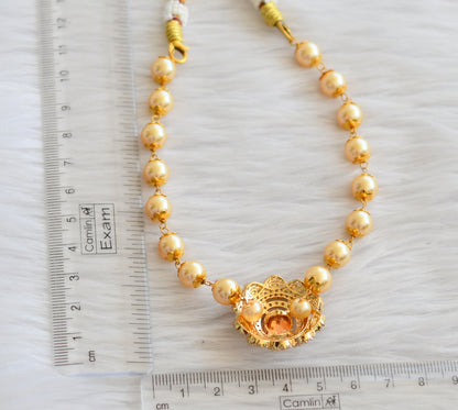 Gold tone white-gold stone pearl choker dj-45540