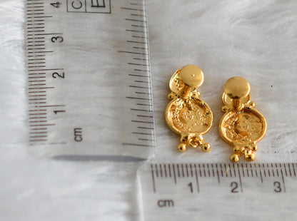 Gold tone lakshmi coin earrings dj-47238