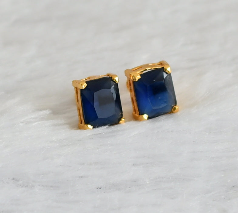 Gold tone blue stone(big) earrings dj-47257