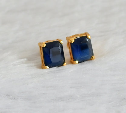 Gold tone blue stone(big) earrings dj-47257