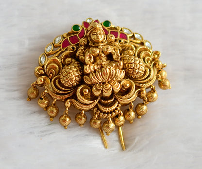 Antique gold tone Jadau lakshmi peacock hair jewel dj-51014