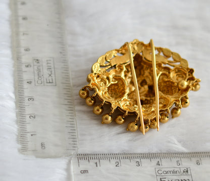 Antique gold tone Jadau lakshmi peacock hair jewel dj-51014