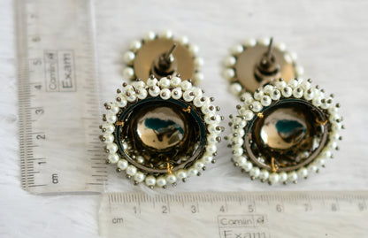 Black finish precious kemp pearl big jhumkka Dj-50727