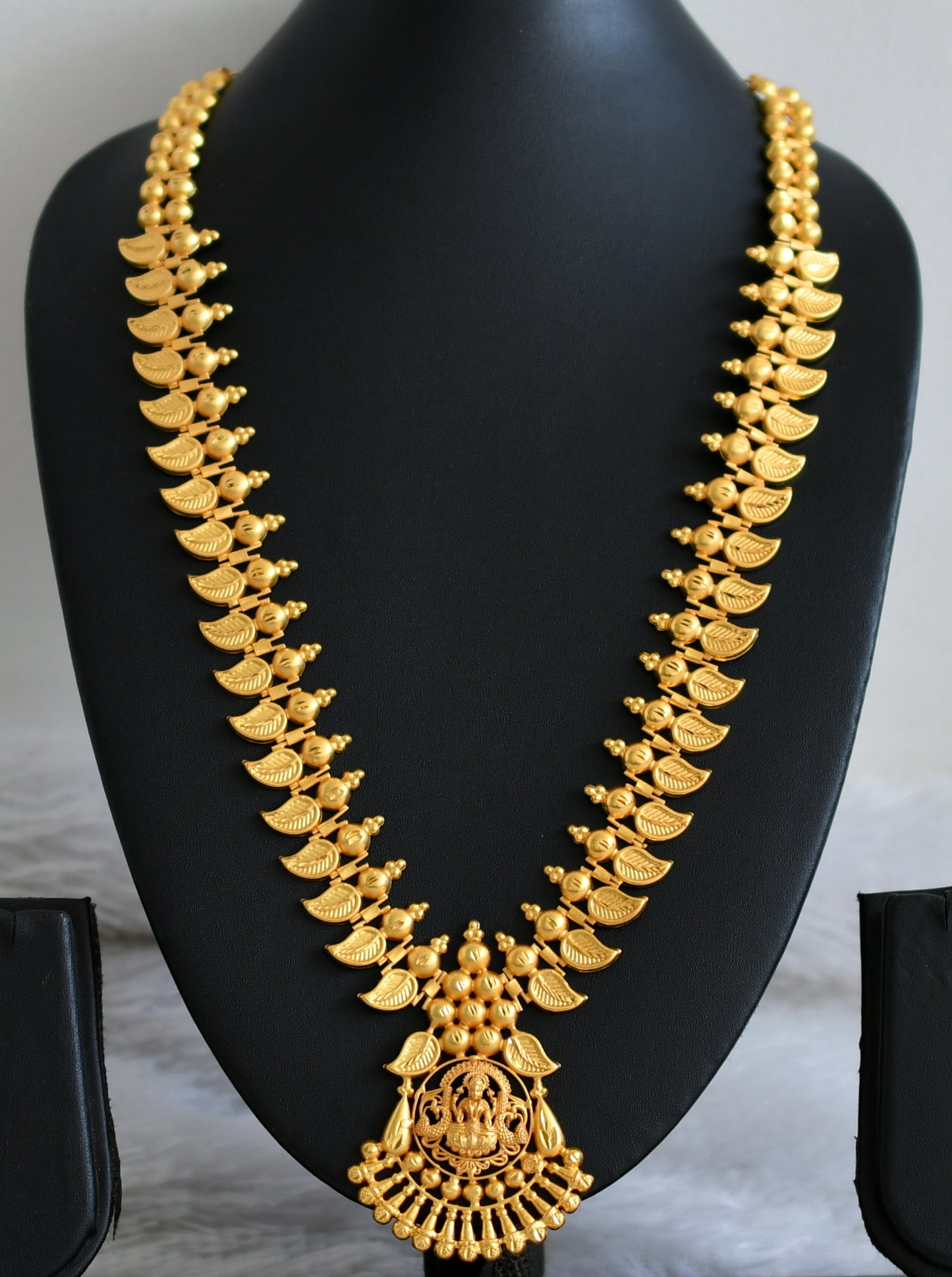 Matte gold tone kerala style lakshmi mango haar dj-46892