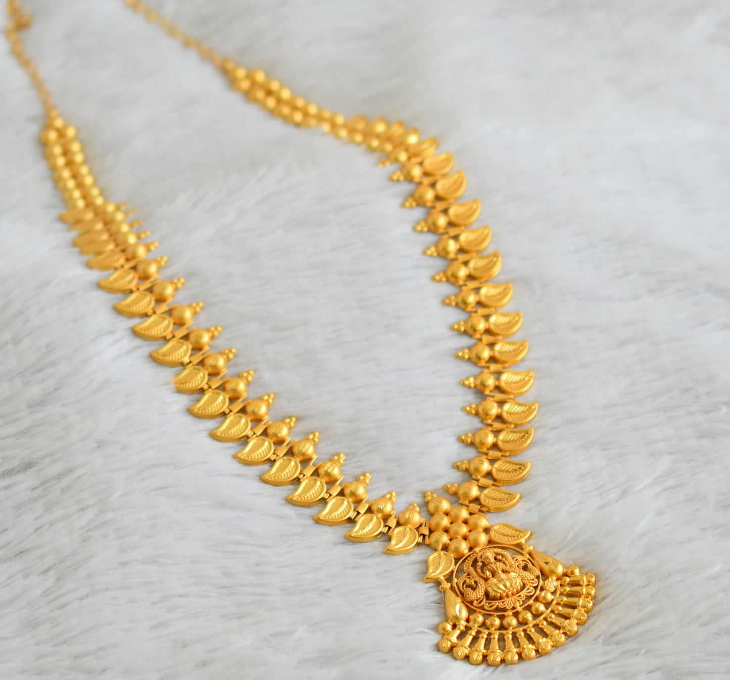 Matte gold tone kerala style lakshmi mango haar dj-46892