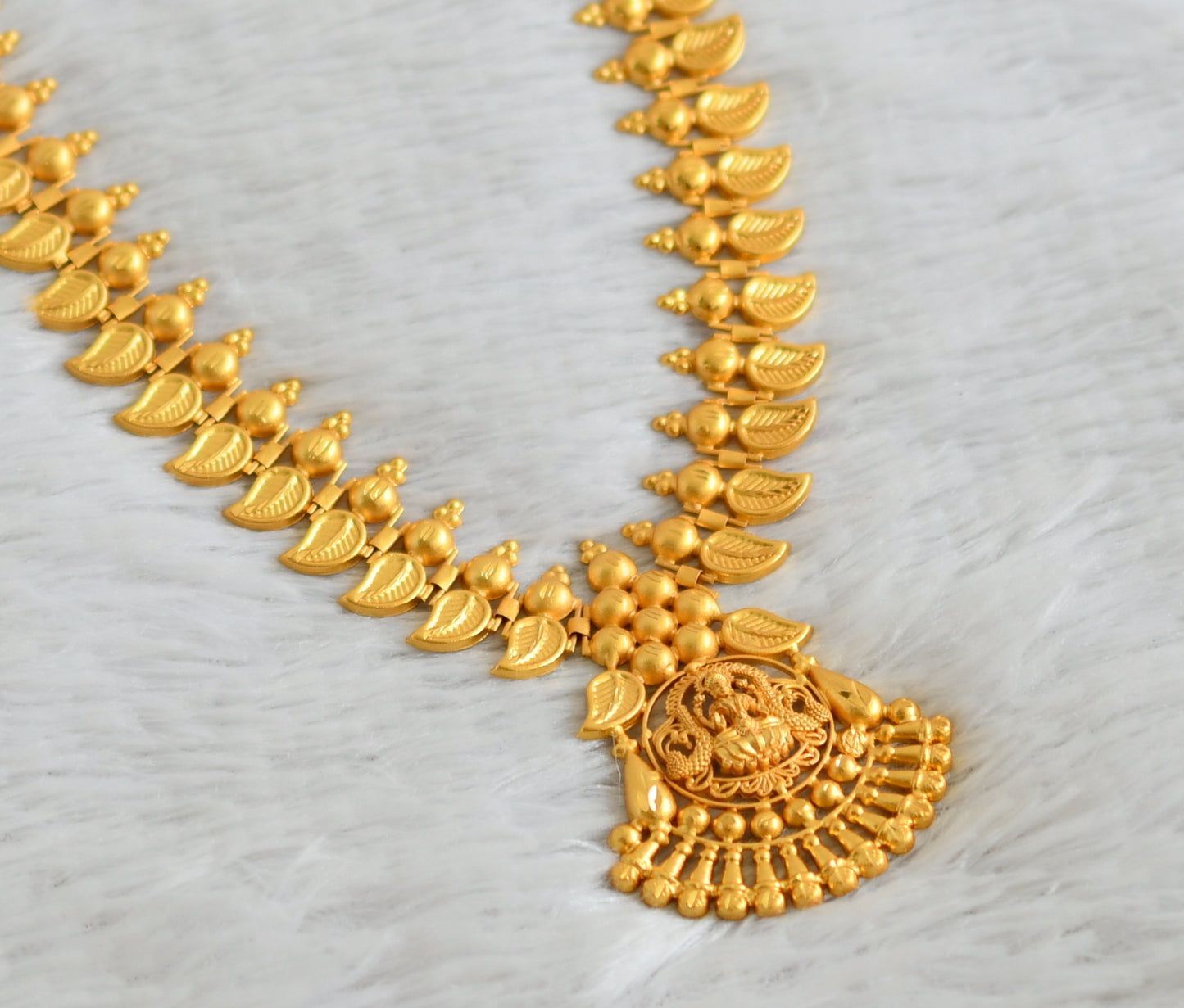 Matte gold tone kerala style lakshmi mango haar dj-46892