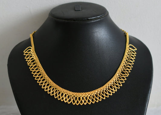 Gold tone kerala style leaf necklace dj-46559