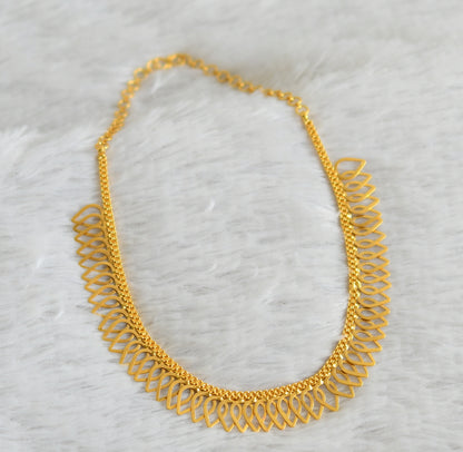 Gold tone kerala style leaf necklace dj-46559