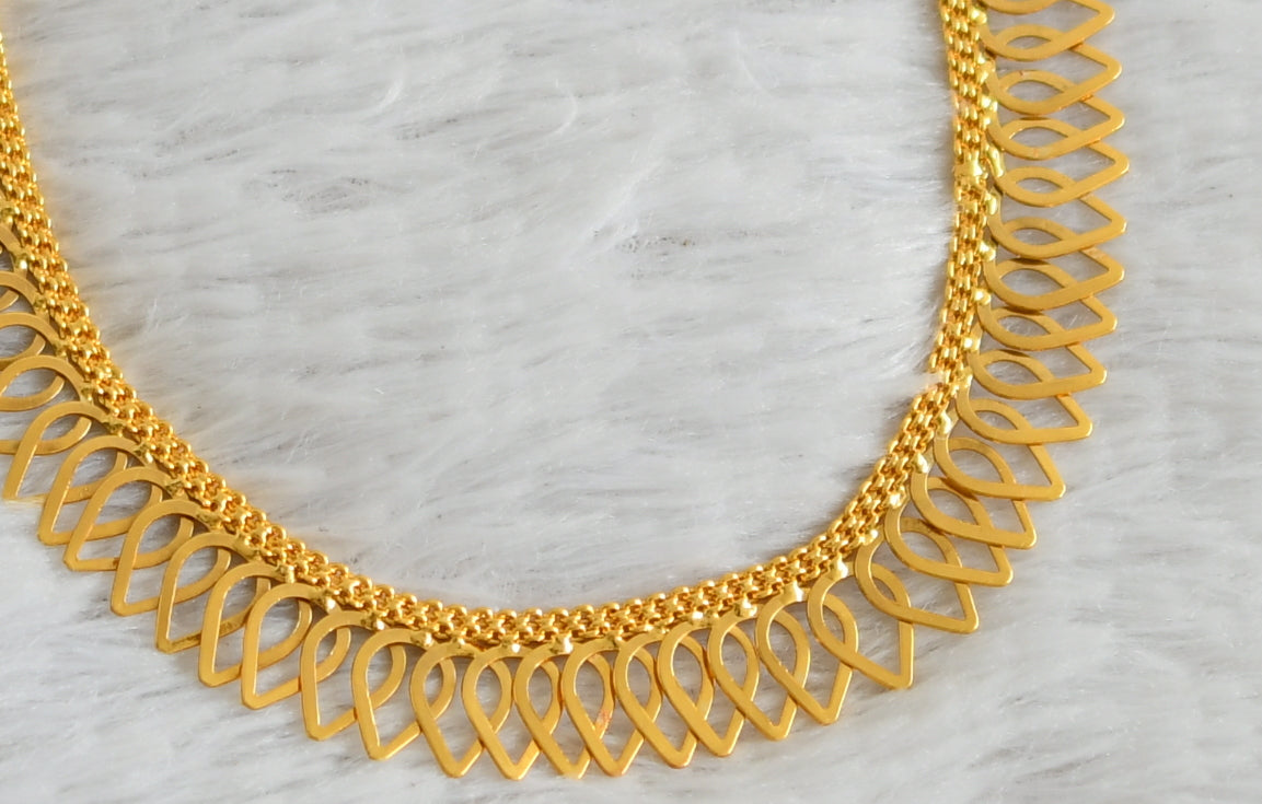 Pavan Long Chain Gold Tone Kerala Style Leaf Necklace Dj-46559