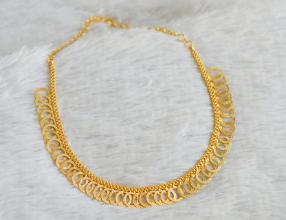 Gold tone kerala style round necklace dj-46560