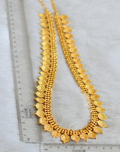 Gold look alike ad pink stone lakshmi coin haar set dj-49094