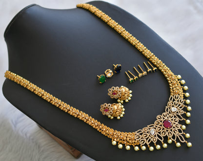 Matte finish ruby-green-white-blue changeable haar set dj-43374