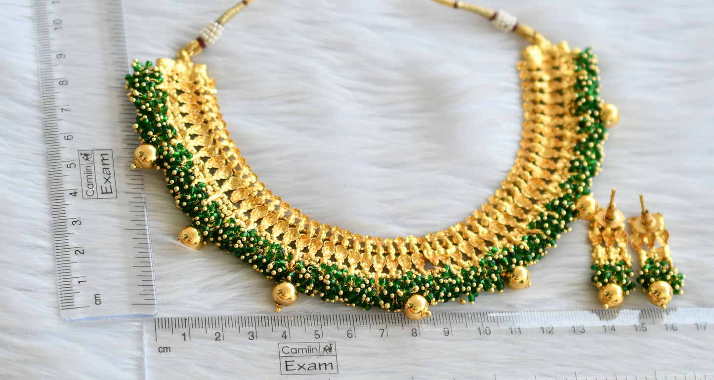 Antique green cluster necklace set dj-03885