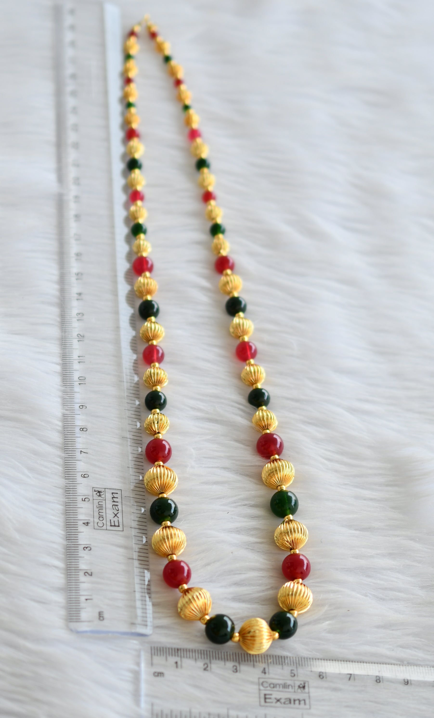 Buy PANASH Gold Plated Red and Green Beads Handcrafted Mangalsutra online