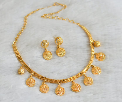 Gold tone kerala style necklace set dj-47350