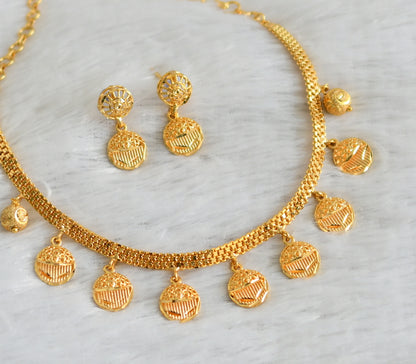 Gold tone kerala style necklace set dj-47350