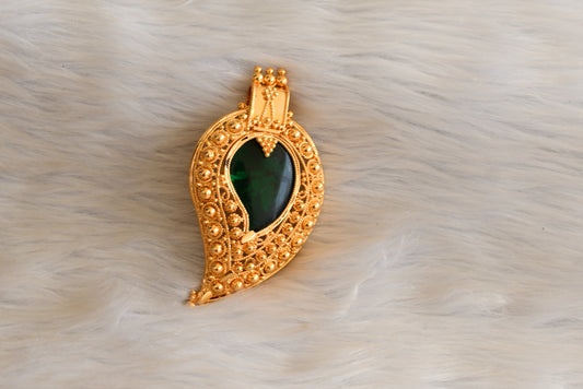 Gold tone Kerala style green mango pendant dj-42644