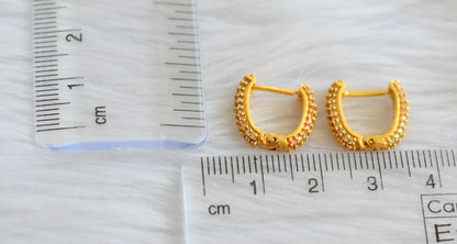 Gold tone cz white hoop earrings dj-43955