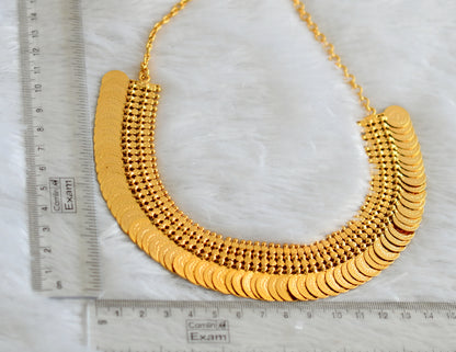 Gold tone pink stone Lakshmi coin necklace dj-38274