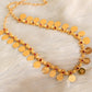 Gold tone pink Lakshmi coin necklace dj-42623