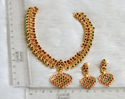 Gold Tone Ruby-green Necklace Set-dj09270