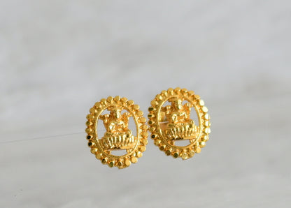 Gold look alike lakshmi oval earrings/stud dj-49207