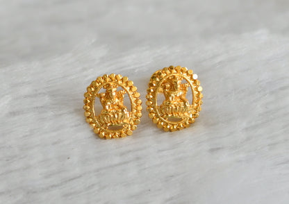 Gold look alike lakshmi oval earrings/stud dj-49207