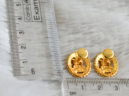 Gold look alike lakshmi oval earrings/stud dj-49207