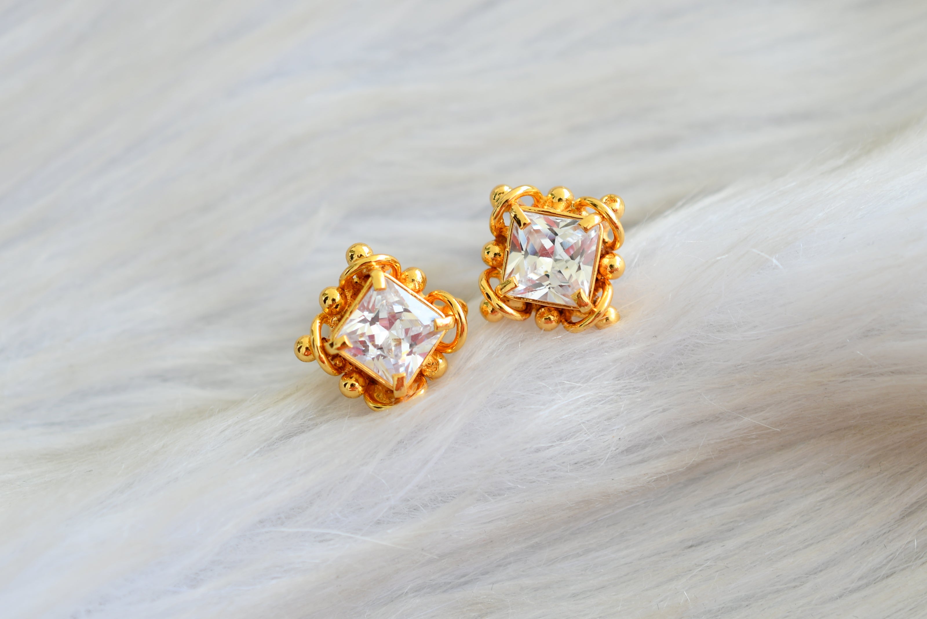 real gold looking fancy trendy earring studs tops for all beautiful girls  and women Sterling