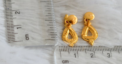 Gold look alike pink stone screw back earrings/stud dj-49222