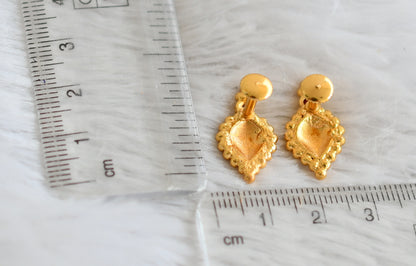 Gold look alike pink stone screw back earrings/stud dj-49220