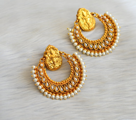 Antique pearl lakshmi bali earrings dj-16553