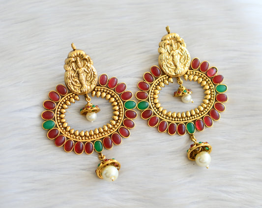 Antique kemp-green lakshmi bali earrings dj-16554