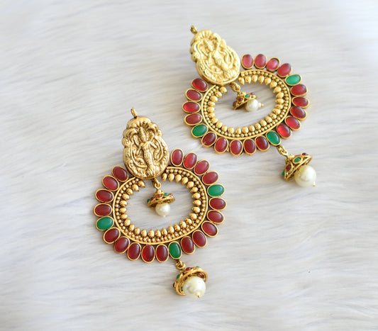 Antique kemp-green lakshmi bali earrings dj-16554