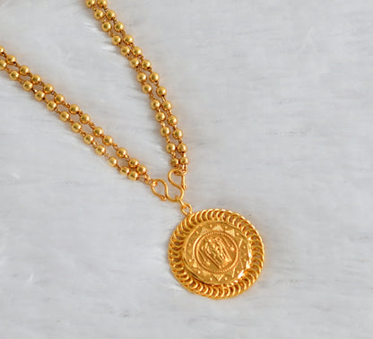 Gold tone 24 inches ball chain with guruvayurappan pendant dj-43427